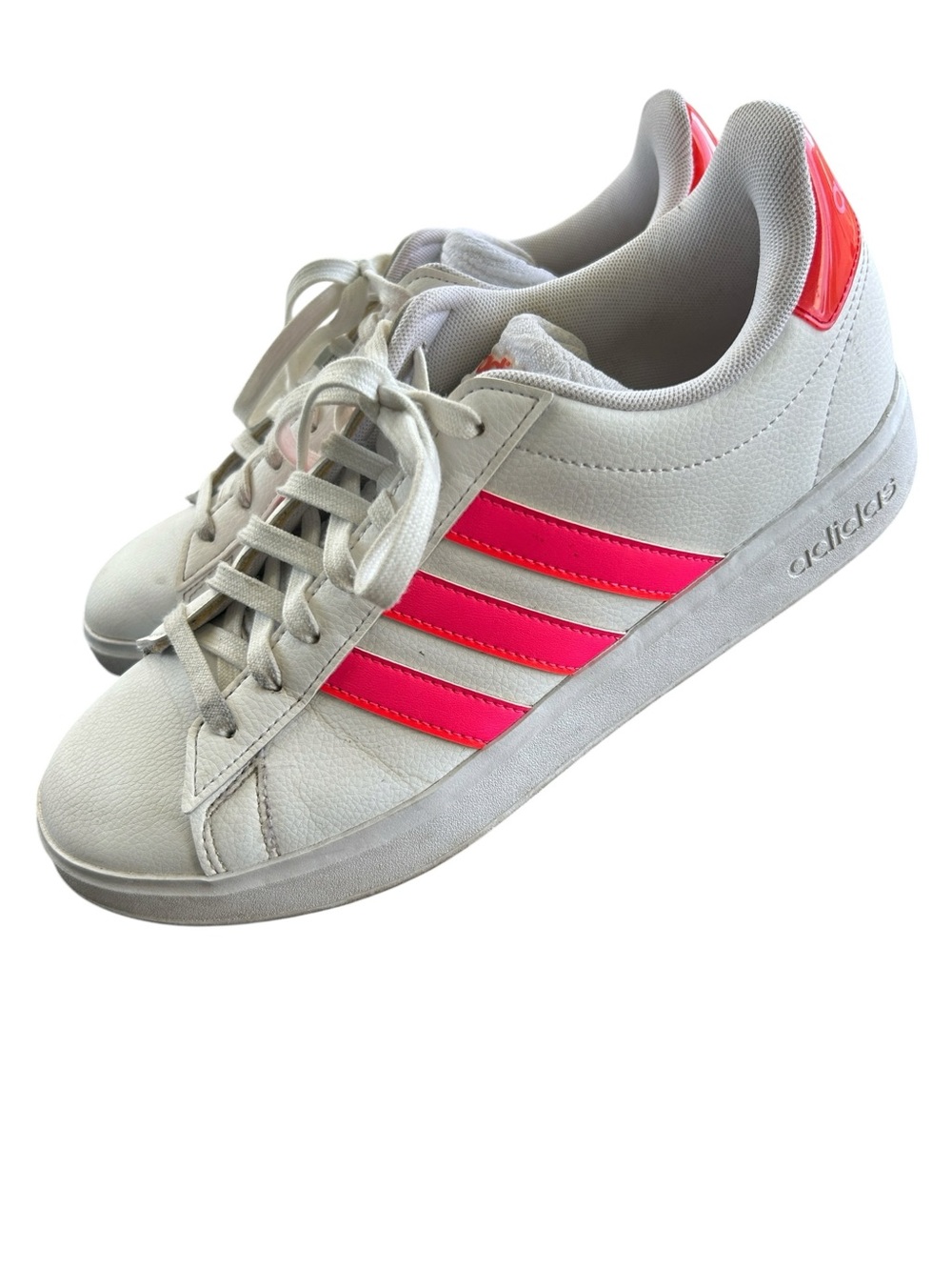 adidas Grand court classic white leather striped lace up sneakers ladies 9.5 M